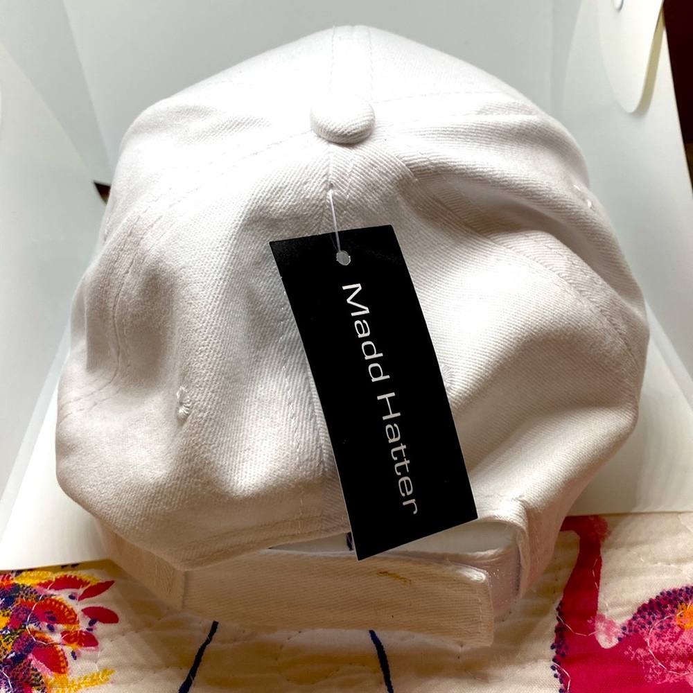 Madd Hatter White with Silver Sequins Queen Ball Cap NWT - Picture 2 of 8